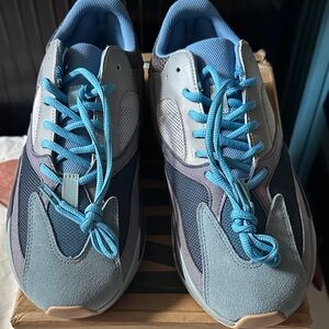 Adidas Yeezy Blue and White Sneakers